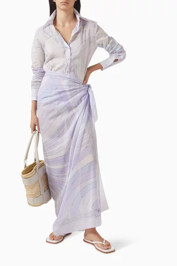 Iride-print Pareo in Cotton