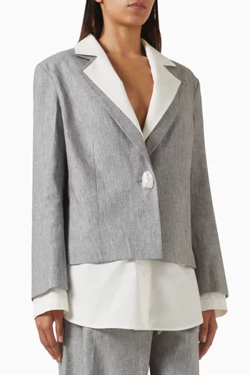 Tailored Blazer in Cotton-blend
