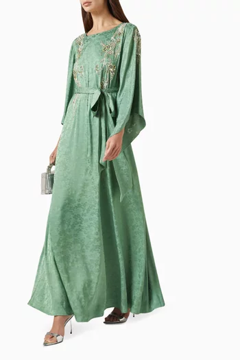 Bead-embellished Belted Kaftan