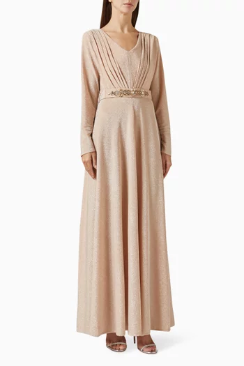 Pleated Embellished Dress