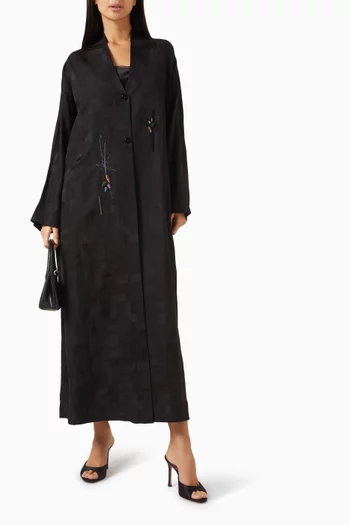 عباية بتطريزات يدوية قطن