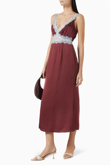 Lace-trim Midi Dress