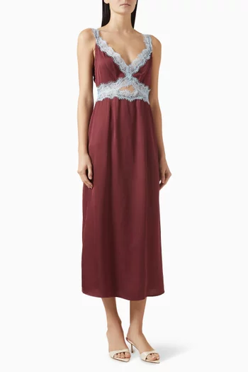 Lace-trim Midi Dress