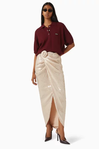 Sequin-embellished Knot Skirt