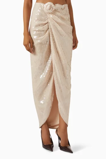 Sequin-embellished Knot Skirt