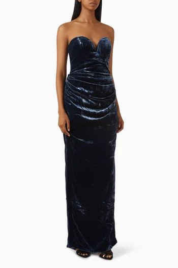 Slit Gown in Silk Velvet