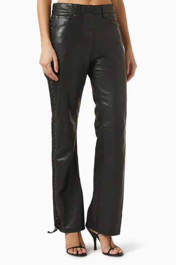 Laced Pants in Leather