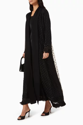 Embellished Fringed Abaya