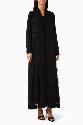 Embellished Fringed Abaya