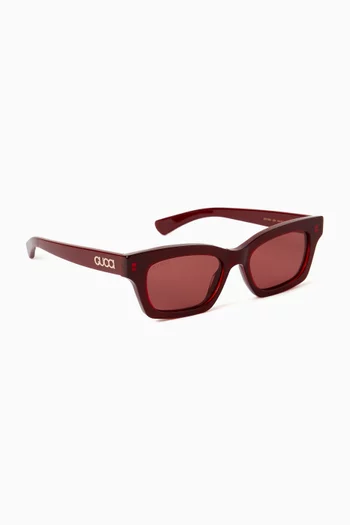 Lacquered Square Sunglasses in Recycled Acetate