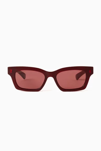 Lacquered Square Sunglasses in Recycled Acetate