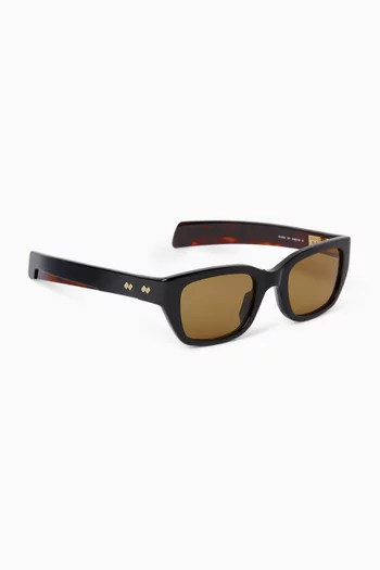 Bold Ribbon Stud Square Sunglasses in Recycled Acetate