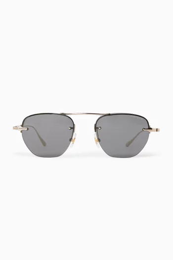 D-frame Sunglasses in Metal