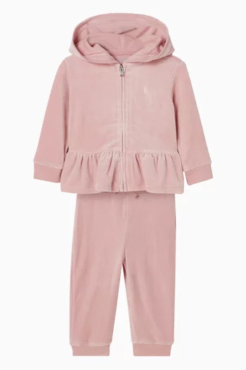 Ruffle Hoodie and Sweatpants Set