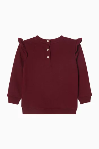 Polo Bear Ruffle Sweatshirt in Cotton