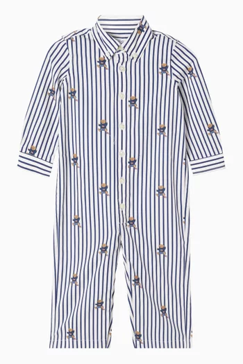 Polo Bear Romper in Cotton