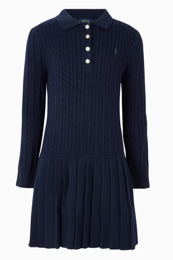 Pony Polo Dress in Cable-knit