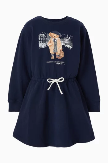 Polo Bear Sweatshirt Dress in Fleece