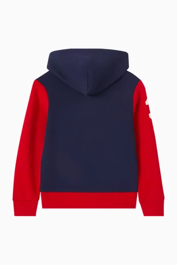 Logo Striped Hoodie in Cotton