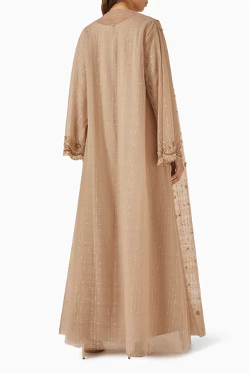 3-piece Bead-embellished Abaya Set