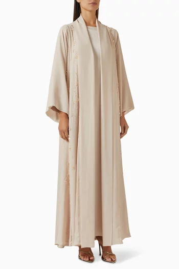 3-piece Bead-embellished Abaya Set