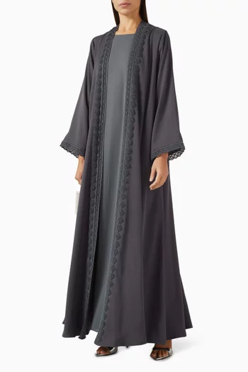 3-piece Embroidered Abaya Set