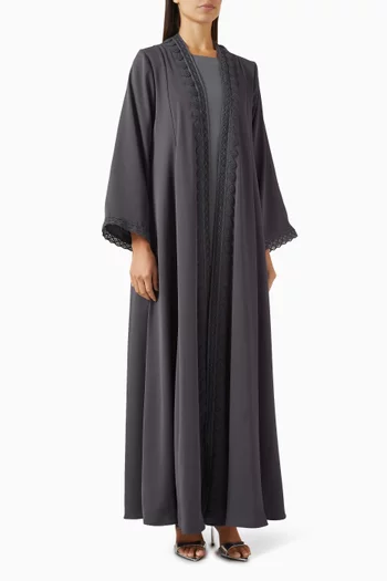 3-piece Embroidered Abaya Set