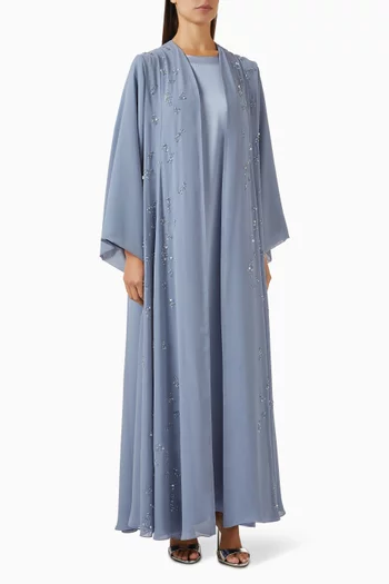 3-piece Bead-embellished Abaya Set