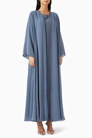 3-piece Bead-embellished Abaya Set