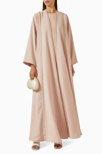 3-piece Bead-embellished Abaya Set