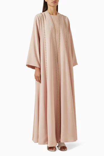 3-piece Bead-embellished Abaya Set