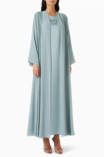 3-piece Bead-embellished Abaya Set