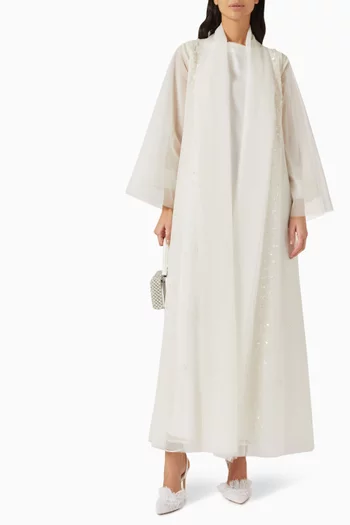 Embellished 3-piece Abaya Set in Tulle