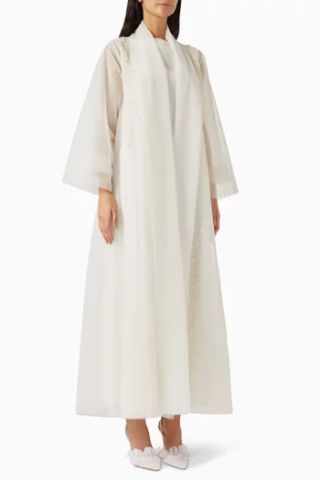 Embellished 3-piece Abaya Set in Tulle