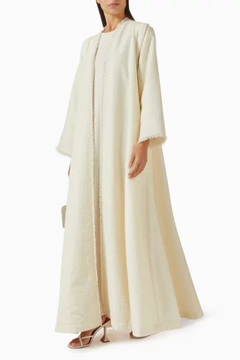 3-piece Bead-embellished Abaya Set