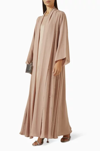 3-piece Sequin-embellished Abaya Set
