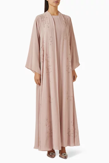 3-piece Bead-embellished Abaya Set