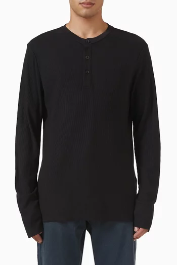 Henley T-shirt in Tech Waffle-knit