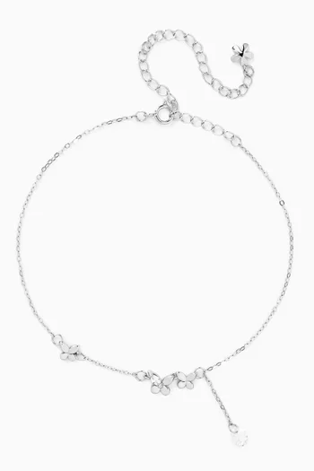 Nayra Butterfly Anklet in Sterling Silver
