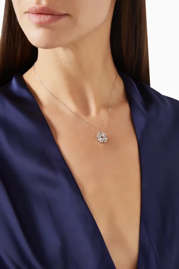 Cara Heart Clover Versatile Pendant Necklace in Sterling Silver