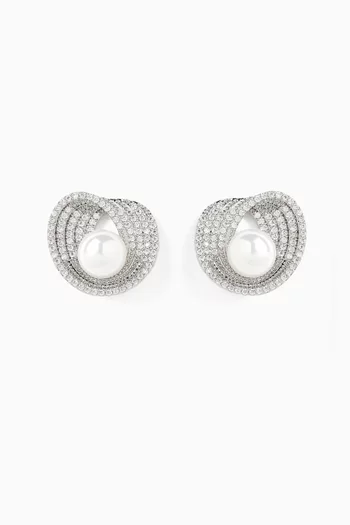 Lusterloop Stud Earrings in Sterling Silver