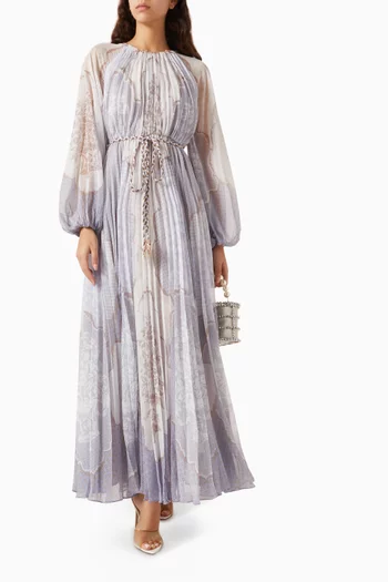 Artemia Belted Maxi Dress in Chiffon