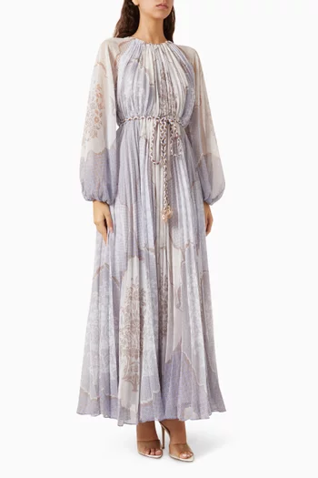 Artemia Belted Maxi Dress in Chiffon