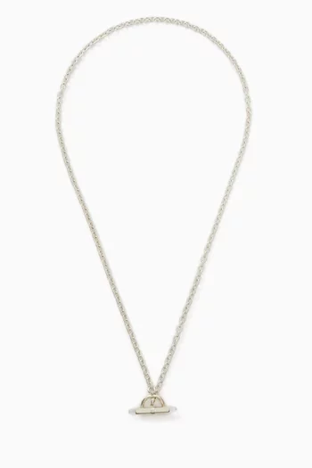 قلادة بمشبك مرصعة بالكوارتز فضة إسترلينية