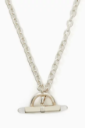 قلادة بمشبك مرصعة بالكوارتز فضة إسترلينية