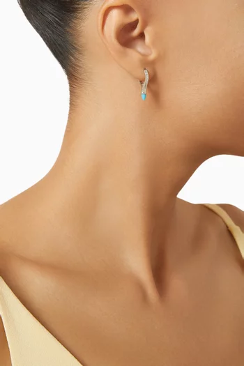 أقراط هاجي استرال مرصعة بالماس فضة إسترلينية