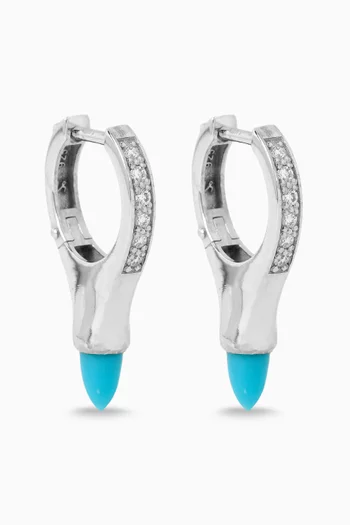 Astral Diamond Huggie Earrings in Sterling Silver