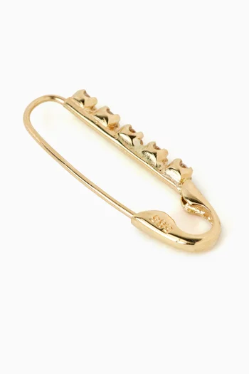 Safety Pin Diamond Single Earring in 14kt Gold