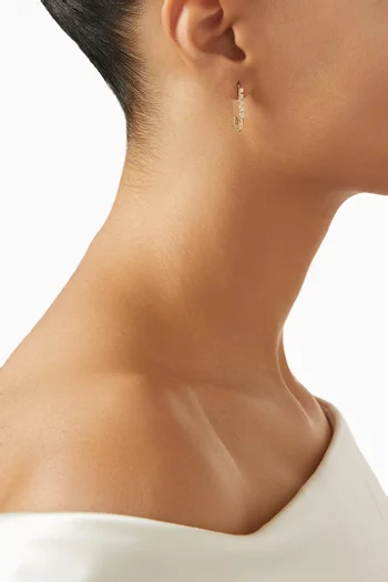 Safety Pin Diamond Single Earring in 14kt Gold