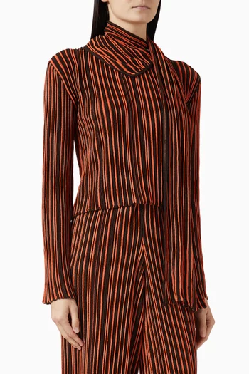 Striped Scarf Sweater in Knit